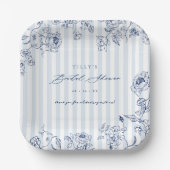 Something Blue Paper Plates Bridal Shower Party ペーパープレート (正面)