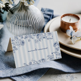Something Blue Place Card Bridal Shower Name Tent サンキューカード