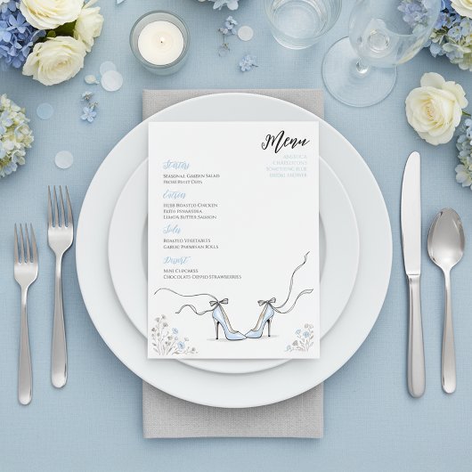 Something Blue Powder Blue Heels Bridal Shower メニュー