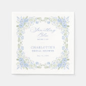 Something Blue Preppy Floral Bridal Shower  スタンダードカクテルナプキン (正面)