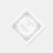 Something Blue Preppy Floral Bridal Shower  スタンダードカクテルナプキン (角)