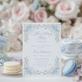 Something Blue Preppy Floral Bridal Shower 招待状