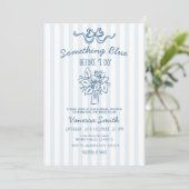 Something Blue Stripe Bridal Shower Invitation 招待状 (スタンド正面)