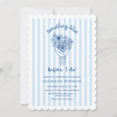 Something Blue Stripes Bridal Shower Invitation 招待状 (正面)