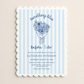 Something Blue Stripes Bridal Shower Invitation 招待状