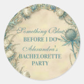 Something Blue Thistle Bachelorette Party ラウンドシール (正面)
