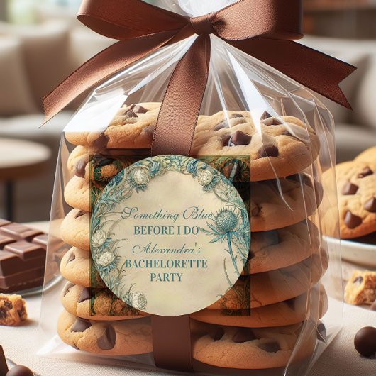 Something Blue Thistle Bachelorette Party ラウンドシール