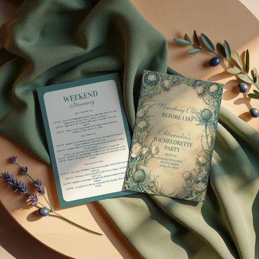 Something Blue Thistle Bachelorette Party 招待状