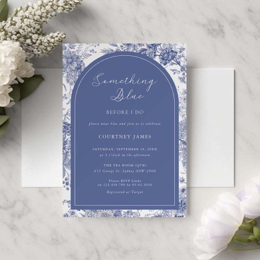 Something Blue Toileブルーフランスのブライダルシャワー 招待状