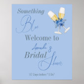 Something Blue Waterカラーフローラブライダルシャワー ポスター (正面)