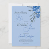 Something Blue Waterカラーフローラブライダルシャワー 招待状 (正面)