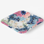 Something blue Water colorフローラブライダルシャワー ペーパープレート (傾斜あり)