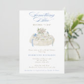 Something Blue Watercolor Tea Party Bridal Shower 招待状 (スタンド正面)