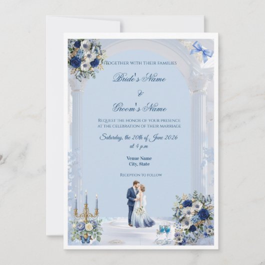Something Blue Wedding Invitation Card 招待状 (正面)