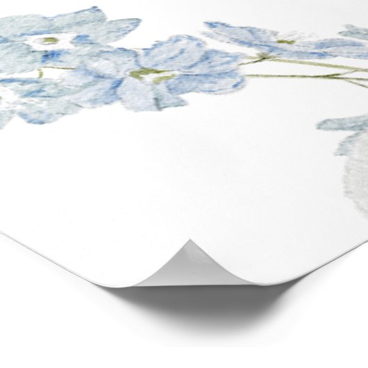 Something Blue Wedding Shower Seating Chart ポスター (角)