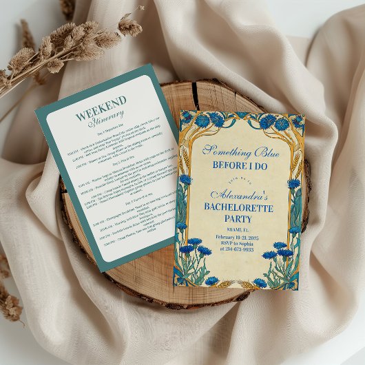 Something Blue Wildflower Bachelorette Party 招待状