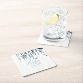 Something Blue Wildflower Bouquet Bridal Shower スクエアペーパーコースター (インサイチュ)