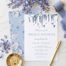 Something Blue Wildflower Bouquet Bridal Shower  招待状