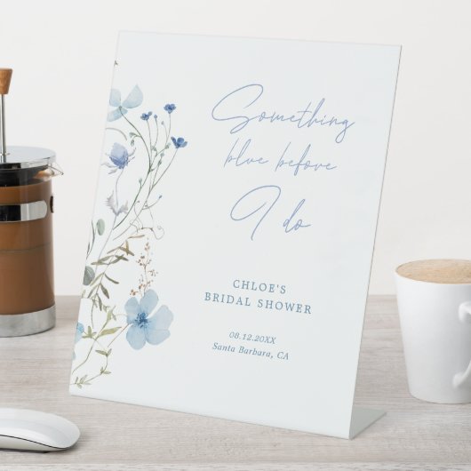 Something Blue Wildflower Bridal Shower 台座サイン (インサイチュ)