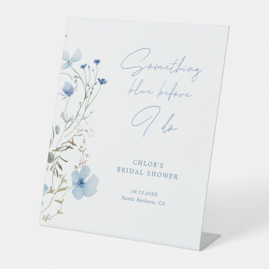 Something Blue Wildflower Bridal Shower 台座サイン (正面)