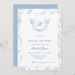 Something Blue Wildflower Bridal Shower Invitation 招待状