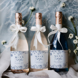 Something Blue Wine Bottle Label Bridal Shower Set ワインラベル