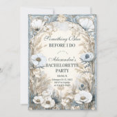 Something Blue Winter Floral Bachelorette 招待状 (正面)
