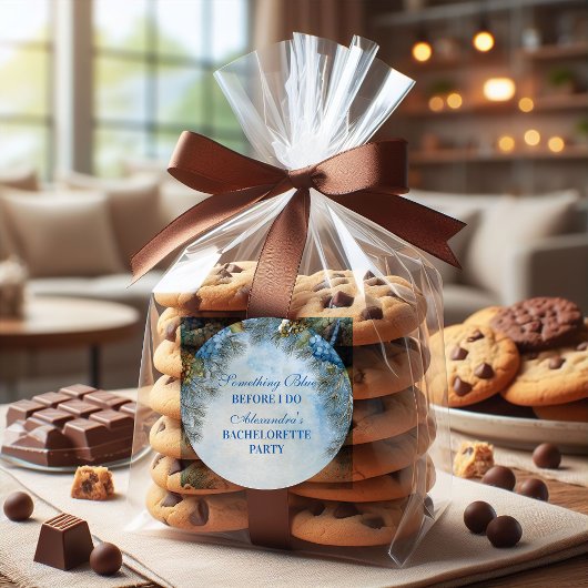 Something Blue Winter Floral Bachelorette Party ラウンドシール