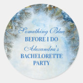 Something Blue Winter Floral Bachelorette Party ラウンドシール (正面)