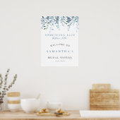 Something Blue Wisteriaブライダルシャワーウェルカムサイン ポスター (キッチン)