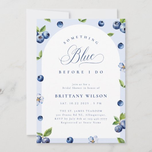 Something Blueberry Bridal Shower Invitation 招待状 (正面)