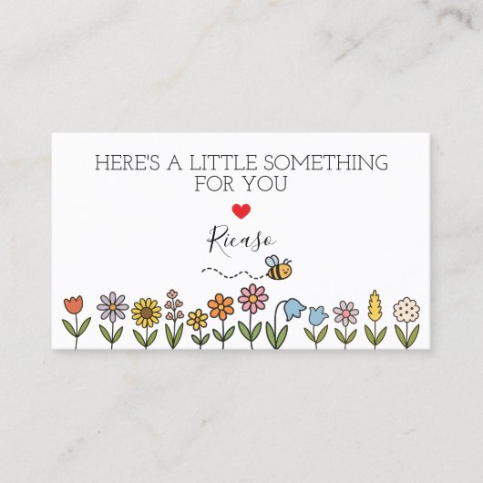 Something for You Bee on Flowers Personalized Gift 名刺 (正面)