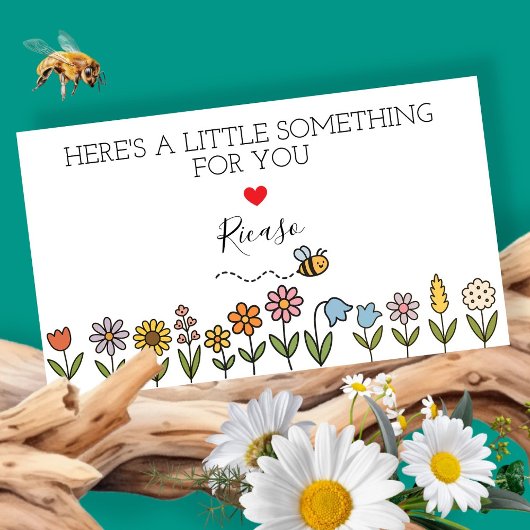Something for You Bee on Flowers Personalized Gift 名刺