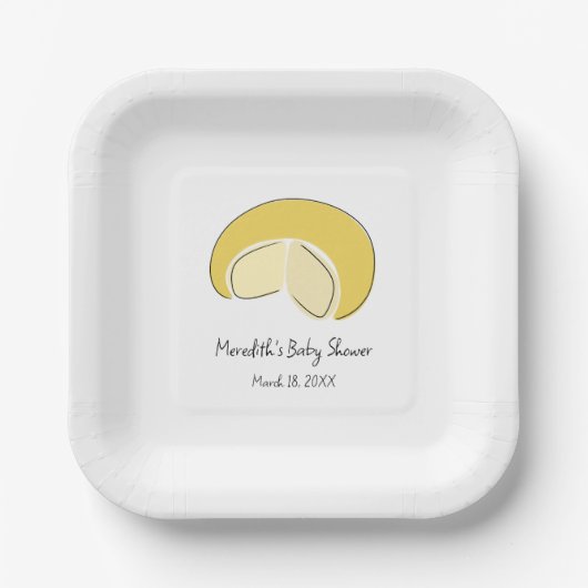 Something Gouda On Way Cheese Wheel Baby Shower ペーパープレート (正面)