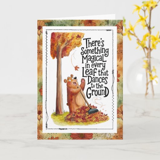 Something Magical in Every Falling Leaf Humor  カード (黄色い花)