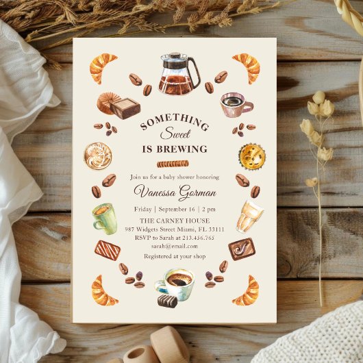 Something Sweet is Brewing | コーヒーベイビーシャワー 招待状