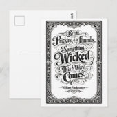 "Something Wicked This Way Comes" Shakespeare ポストカード (正面/裏面)