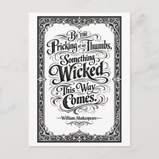 "Something Wicked This Way Comes" Shakespeare ポストカード (正面)
