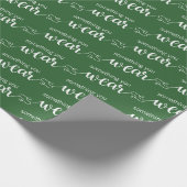 Something You衣服グリーンアンドホワイトホリデー ラッピングペーパー (角)