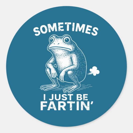 Sometimes Fartin Frog I Just Lover ラウンドシール (正面)
