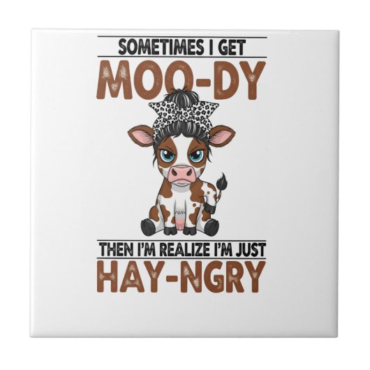 Sometimes I Get Moo-dy Hay-ngry Cow タイル (正面)