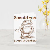 Sometimes I Just Be Fartin’ Frog Funny Rude Silly  カード (黄色い花)