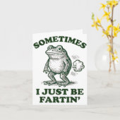 Sometimes I Just Be Fartin' Funny Frog  カード (黄色い花)