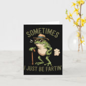 Sometimes I Just Be Fartin' Funny Frog Farting  カード (黄色い花)