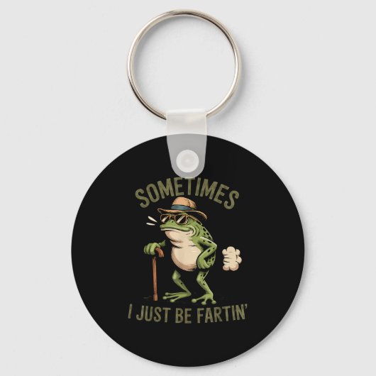Sometimes I Just Be Fartin' Funny Frog Farting キーホルダー (正面)