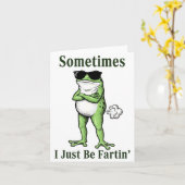 Sometimes I Just Be Fartin Funny Frog Sarcastic Hu カード (黄色い花)