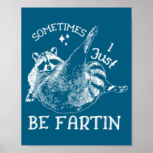 Sometimes I Just Be Fartin' Funny Raccoon Adult Hu ポスター (正面)