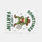 Sometimes I Just Be Fartin Funny Western Cowboy Fr フリースブランケット (正面(横))