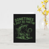 Sometimes I Just Be Fartin Lazy Cowboy Frog Funny  カード (黄色い花)