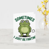 Sometimes I Just Be Farting Frog Christmas Funny F カード (黄色い花)